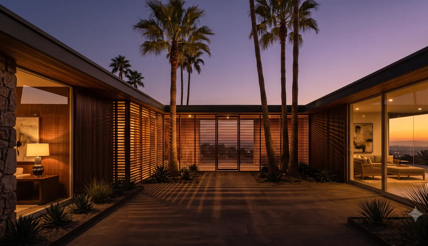 The Palm Court — still frame from the listing film